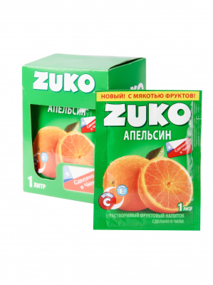 Фото Растворимый напиток "Zuko" Апельсин 20г.*12шт.*8бл. в интернет-магазине axdv.ru / аиксдв