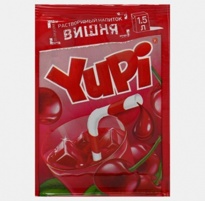 Фото Растворимый напиток "YUPI" Вишня 12г.*24шт.*6бл. в интернет-магазине axdv.ru / аиксдв