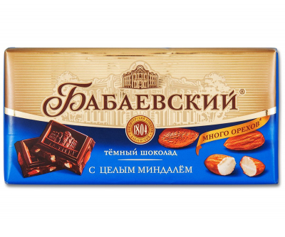 Фото Шоколад темный Бабаевский с цельным миндалем 90г*16шт в интернет-магазине axdv.ru / аиксдв