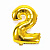 Фото Воздушный шар золото "Цифра 2" 40"-102 в интернет-магазине axdv.ru / аиксдв