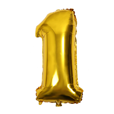 Фото Воздушный шар золото "Цифра 1" 40"-102 в интернет-магазине axdv.ru / аиксдв