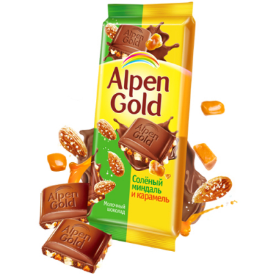Фото Шоколад Alpen Gold «с соленым арахисом и крекером», 21*85 гр. в интернет-магазине axdv.ru / аиксдв