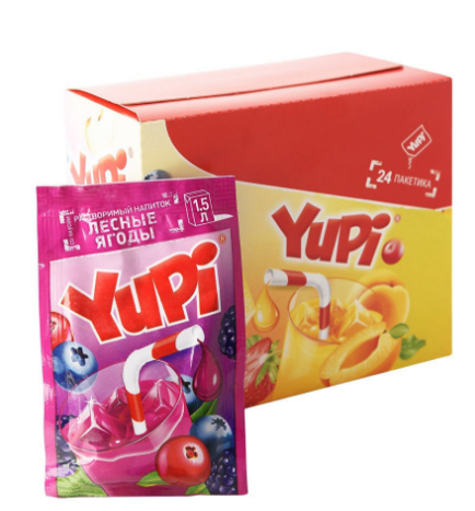 Фото Растворимый напиток "YUPI" лесные ягоды 15г.*24шт.*6бл. в интернет-магазине axdv.ru / аиксдв
