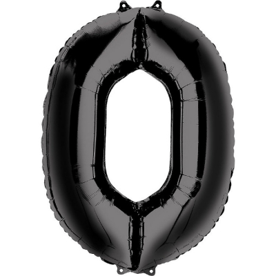 Фото Воздушный шар черный "Цифра 0" 40"-102 в интернет-магазине axdv.ru / аиксдв