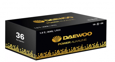 Фото Батарейка "Daewoo", ААА (Мизинчиковая) Алкалиновая 1,5 V LR03PA-P36 в интернет-магазине axdv.ru / аиксдв