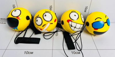 Фото Мяч на веревочке Смайлики желтые в интернет-магазине axdv.ru / аиксдв