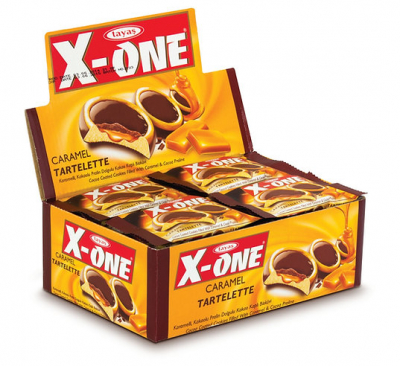 Фото X-ONE Tartelette печеннье покрытые начинкой (Карамель) 1*6*24шт №1731 в интернет-магазине axdv.ru / аиксдв
