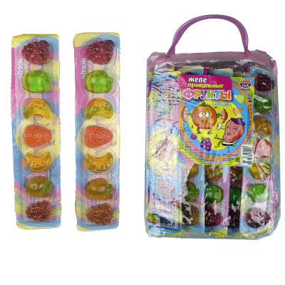 Фото Десерт желейный "Прикольные фрукты" в сумке 40гр*24шт*12 сумок. в интернет-магазине axdv.ru / аиксдв