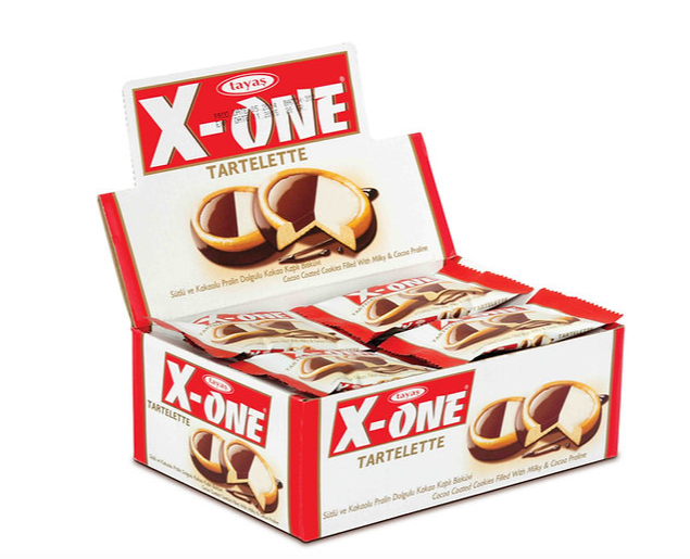 Фото X-ONE Tartelette печеннье покрытые начинкой (Какао) 1*6*24шт №1727 в интернет-магазине axdv.ru / аиксдв