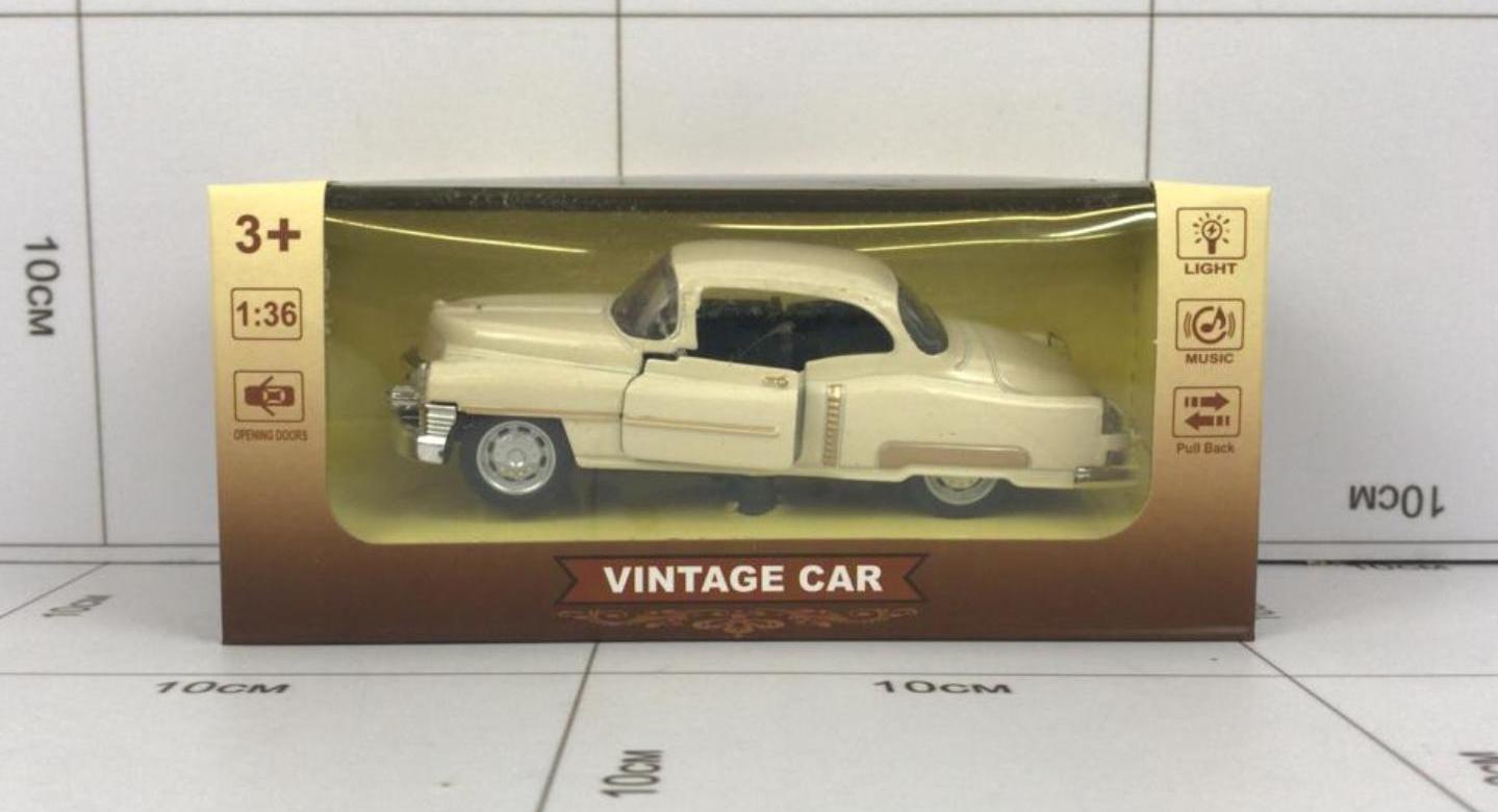 Фото Модель металлическая "Vintage Car" купэ, бежевый, Свето-звуковой в интернет-магазине axdv.ru / аиксдв