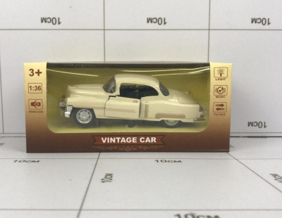 Фото Модель металлическая "Vintage Car" купэ, бежевый, Свето-звуковой в интернет-магазине axdv.ru / аиксдв