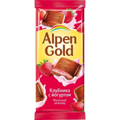 Фото Шоколад Alpen Gold «Клубнично-Йогуртовая начинка», 21*85 гр в интернет-магазине axdv.ru / аиксдв