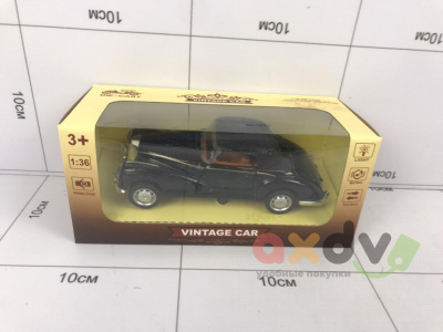 Фото Модель металлическая "Винтажный автомобиль / Vintage Car" купэ, черный, Свето-звуковой в интернет-магазине axdv.ru