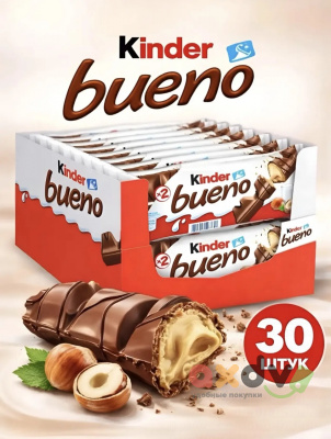 Фото Вафли Киндер Буэно / Kinder Bueno 43гр*30шт (Импорт) в интернет-магазине axdv.ru