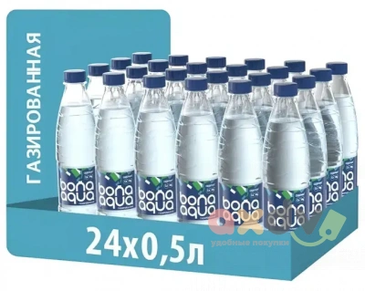 Фото Вода питьевая газированная "БонаАква / BonaAqua" 0,5л*24шт в интернет-магазине axdv.ru