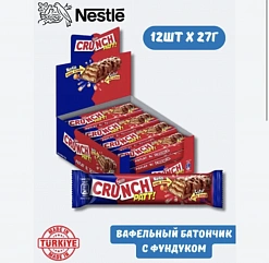 Фото Акция!!! Вафельный батончик Нестле Кранч Пат/CRUNCH PATT с ореховой пастой 27г*12шт*16бл (Импорт) в интернет-магазине axdv.ru / аиксдв