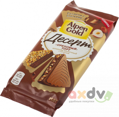 Фото Шоколад Альпен Гольд / Alpen Gold Десерт «Ореховый торт», 16*150гр. в интернет-магазине axdv.ru