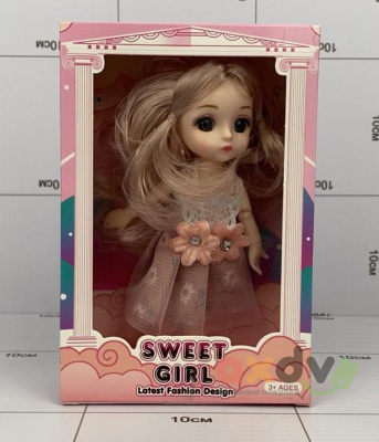 Фото Куколка "Милая девушка / Sweet Girl" в розовом платюшке с цветочками в интернет-магазине axdv.ru