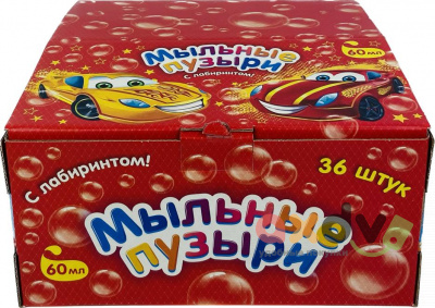 Фото Мыльные пузыри 60мл*36шт*6бл "Машинки" в интернет-магазине axdv.ru