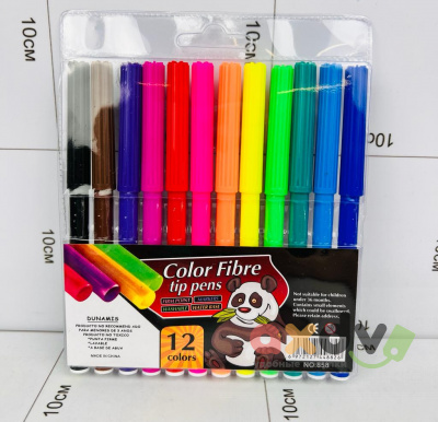 Фото Фломастеры 12 цветов "Цветное волокно / Color Fibre" в интернет-магазине axdv.ru