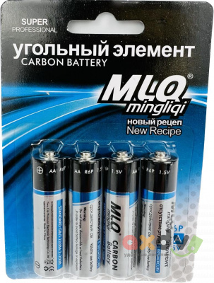 Фото Батарейка Карбон / Carbon "MLQ" AA (пальчиковые) Цена за блистер 4шт в интернет-магазине axdv.ru