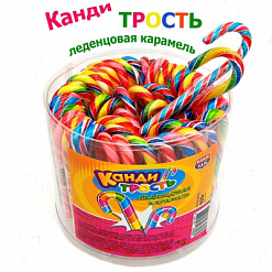 Фото Карамель леденцовая "Канди Трость" 10гр*60шт*6 банок в интернет-магазине axdv.ru / аиксдв