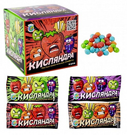 Фото Кислые жевательные конфеты "Кисляндра" 12гр*30шт*20бл в интернет-магазине axdv.ru / аиксдв