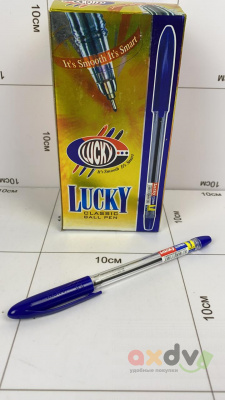 Фото Ручка Шариковая "LuckY" Синяя 50штбл в интернет-магазине axdv.ru