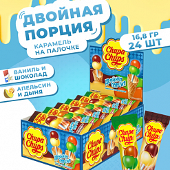 Фото Карамель Чупа Чупс " Двойная порция " ассорти 3 вкуса 1*24*16,8г в интернет-магазине axdv.ru / аиксдв