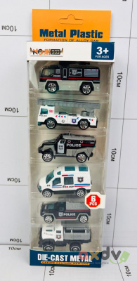 Фото Набор металлических машинок "Литые под давлением / DIE CAST" Полиция / Police (6 шт) в интернет-магазине axdv.ru