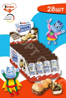 Фото Киндер Хеппи Хиппо Мини Какао / Kinder Happy Hippo Mini Cocoa 20,7гр*28шт в интернет-магазине axdv.ru