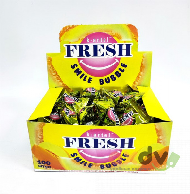 Фото Резинка жевательная дражированная "Пузырь свежести для улыбки / FRESH SMILE Bubble" со вкусом дыни 100шт*20 блоков. в интернет-магазине axdv.ru