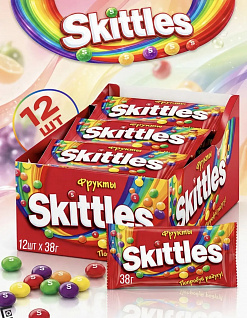 Фото Драже "Скитлс/Skittles" Фруктовый вкус 38г 12/144 в интернет-магазине axdv.ru / аиксдв
