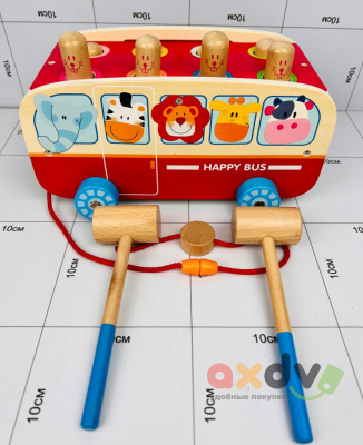 Фото Игрушка деревянная развивающая Автобус животных / Animal Bus в интернет-магазине axdv.ru