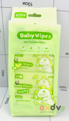 Фото Влажные детские салфетки "Baby Wipes" динозаврик в интернет-магазине axdv.ru