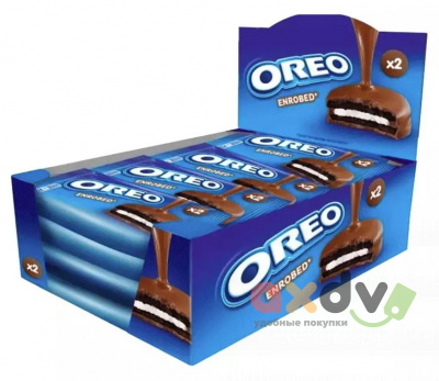 Фото Печенье Орео в молочном шоколаде / Oreo Enrobed Milk 41гр*24шт (Импорт) в интернет-магазине axdv.ru