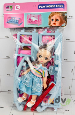 Фото Кукла с кроваткой "игрушки для домика / Play house Toys" в интернет-магазине axdv.ru