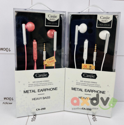 Фото Наушники проводные с гарнитурой "Металлический наушник / Metal Earphone" в интернет-магазине axdv.ru