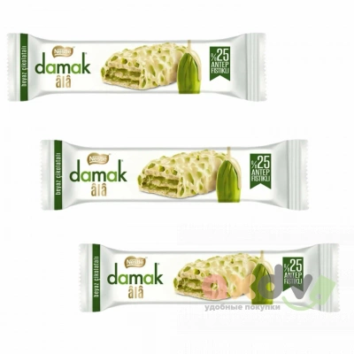 Фото Вафли Nestle Damak / Нестле с фисташками в белом шоколаде 30гр*12шт (Импорт) в интернет-магазине axdv.ru