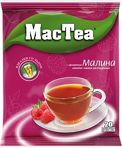 Фото Напиток чайный растворимый Mac Tea с ароматом Малины м/уп 16г*20шт*50бл в интернет-магазине axdv.ru / аиксдв