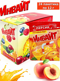 Фото Растворимый напиток Инвайт / Invite Персик 9г*24шт*8 блоков. в интернет-магазине axdv.ru / аиксдв