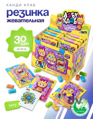 Фото Жевательная резинка с татуировкой "ЛАБУ КЛАБ" 10гр*30шт*12бл в интернет-магазине axdv.ru
