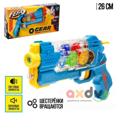 Фото Пистолет светозвуковой с проекцией Механизм / Gear в интернет-магазине axdv.ru