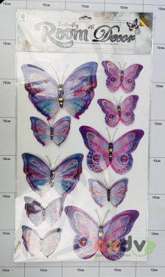 Фото Наклейки 3D-бабочка «Декор для комнаты» / 3D "Room Decor" Butterfly FAA в интернет-магазине axdv.ru