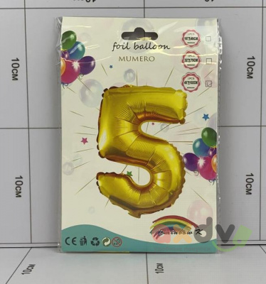 Фото Воздушный шар золото "Цифра 5" 40"-102 в интернет-магазине axdv.ru