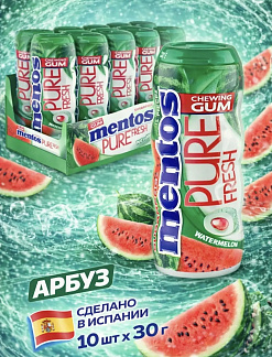 Фото Жевательная резинка Ментос Арбуз / Chicle Gum Watermelon 30гр*10шт в интернет-магазине axdv.ru / аиксдв