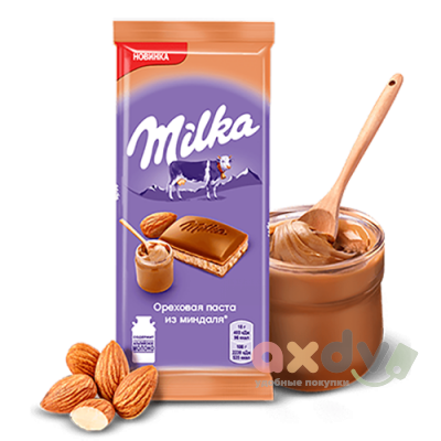 Фото Шоколад "Милкa/Milka" 80г Ореховая паста из миндаля, 20 НОВИНКА в интернет-магазине axdv.ru