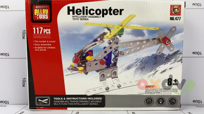 Фото Конструктор металлический "Вертолет / Helicopter" 117 дет. в интернет-магазине axdv.ru