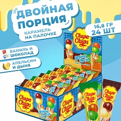 Фото Карамель Чупа Чупс " Двойная порция " ассорти 3 вкуса 1*24*16,8г в интернет-магазине axdv.ru / аиксдв