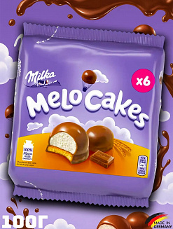 Фото Шарики шоколадные "Милка Сладкие пирожные / Milka Melo Cakes" 100г*12шт (Импорт) в интернет-магазине axdv.ru / аиксдв